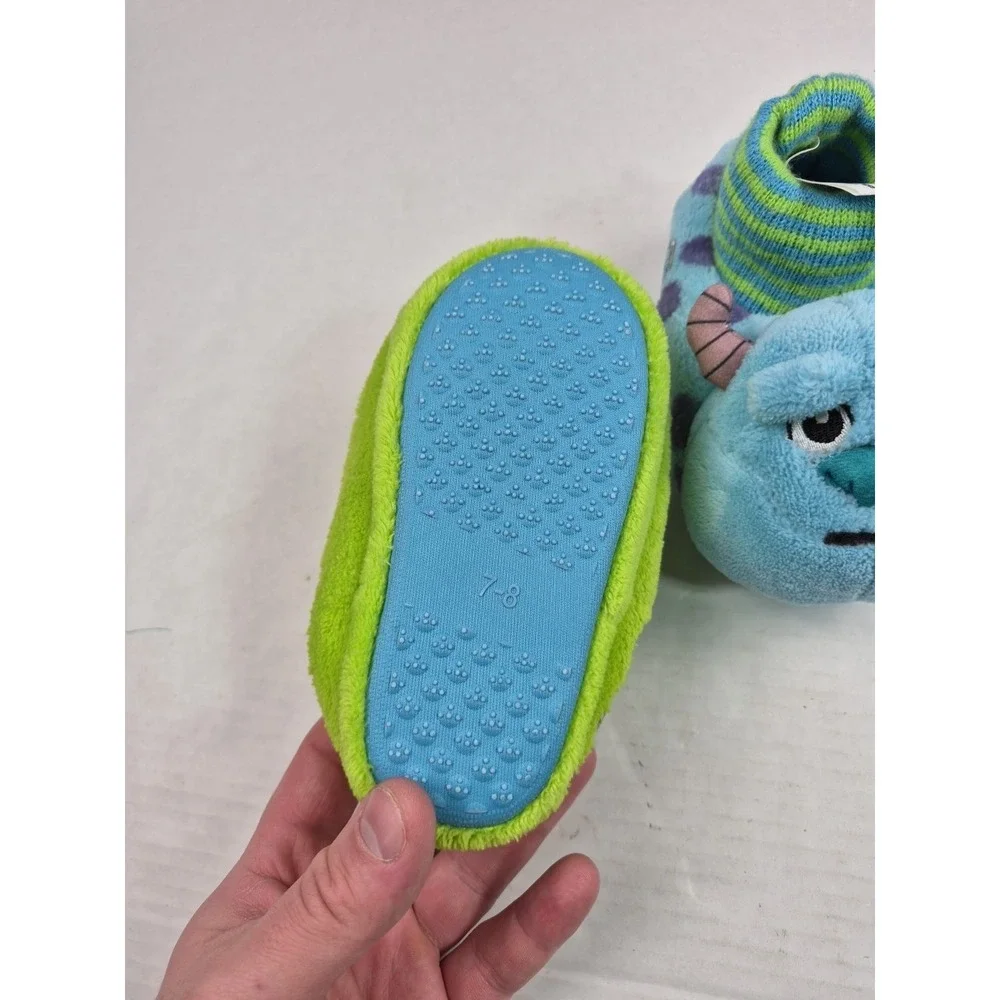 Monsters Inc Toddler Boys‎ Slippers Size 7-8 Mike Sullivan Sully Fuzzy Grippers